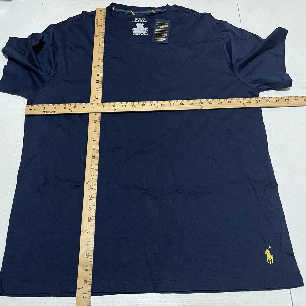 Polo Ralph Lauren Mercerized Cotton T-Shirt Logo Pony Stretch Soft Blue XL NEW!!